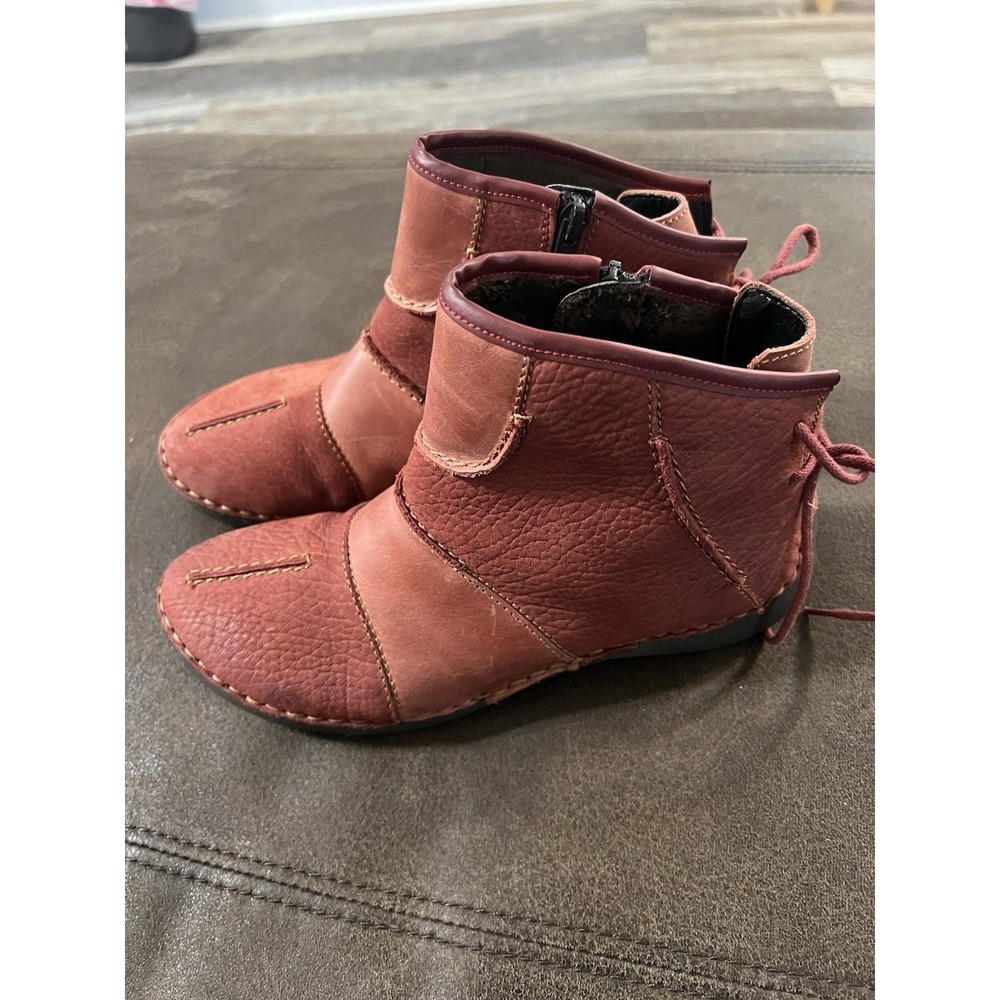 Josef Seibel Fergey 46 Women's 37 Ankle Boots Side Zip Red U.S. Size 7 Casual - Picture 3 of 12